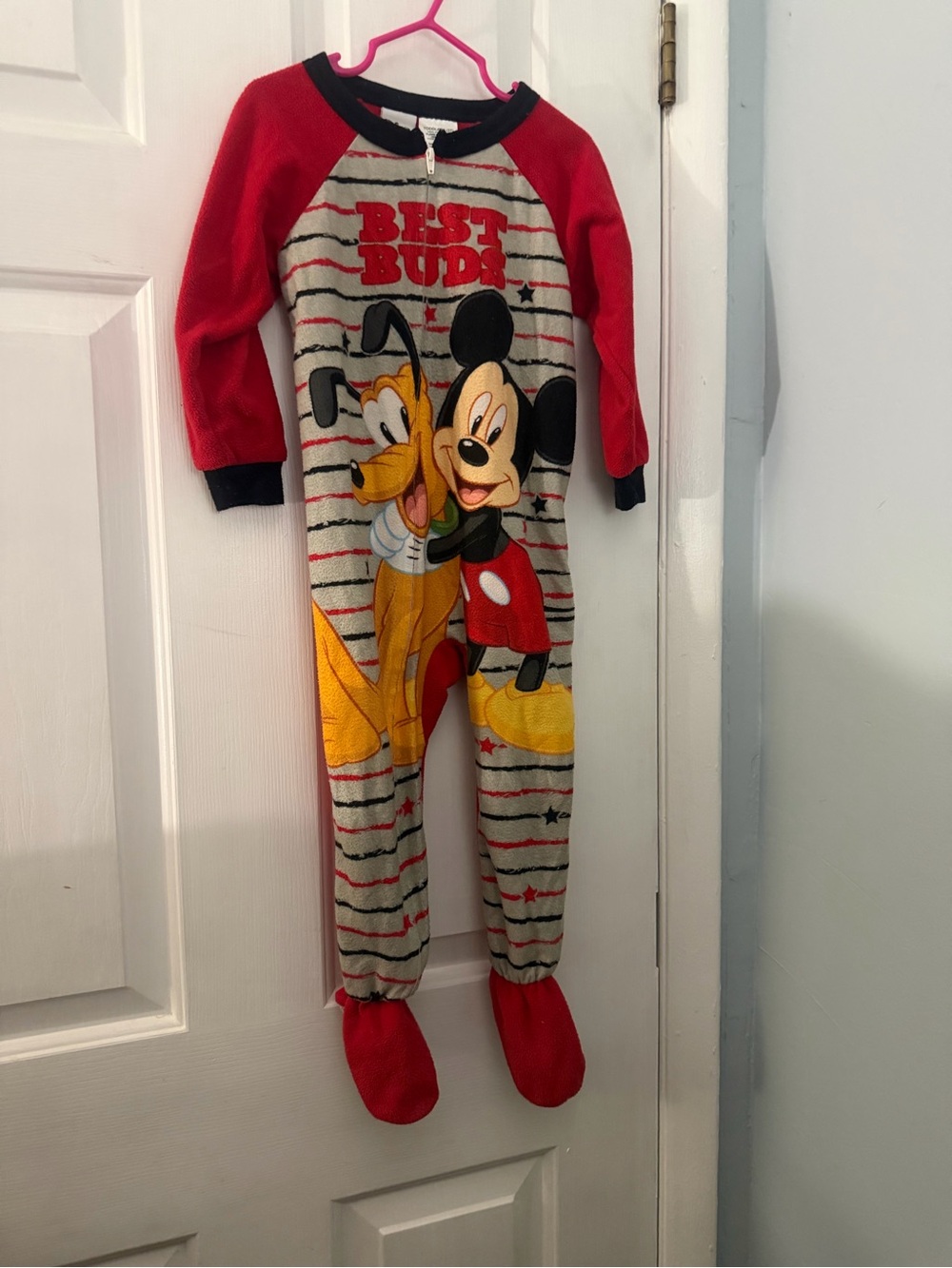 Disney Mickey Mouse Pluto Best Buds Boys 3T Footed Fleece Pajama Sleeper